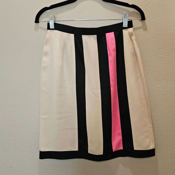 NWOT Jeccinni by Levino Verna Silk Striped Mini Skirt Size 6 - Picture 1 of 3